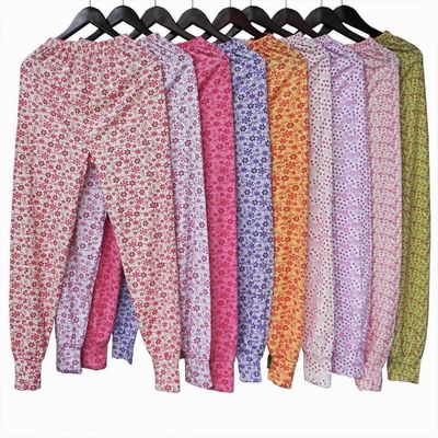 女士纯色棉秋裤中老年印花高腰保暖裤宽松妈妈线裤地摊衬裤拉毛裤|ms