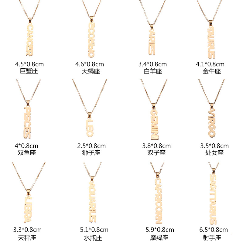 Fashion English Twelve Constellation Necklace Clavicle Chain Wholesale display picture 3