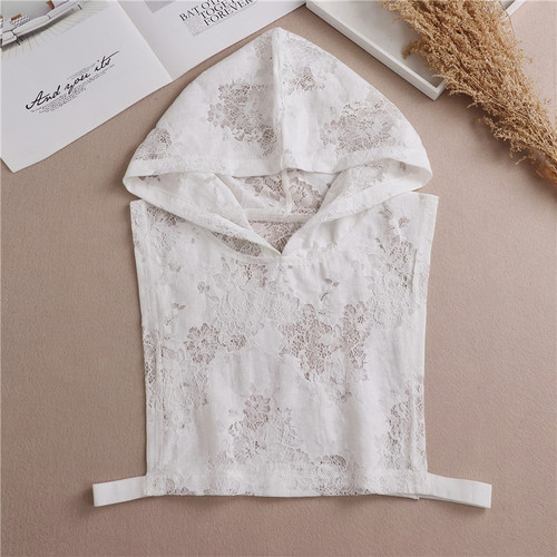 Korean Autumn/Winter Hollow Lace Fake Collar Shirt, Black and White Decorative Sweater Collar