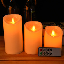 仿真蜡烛LED灯 8键遥控定时摇摆电子蜡烛7.5CM套装酒吧气氛用品