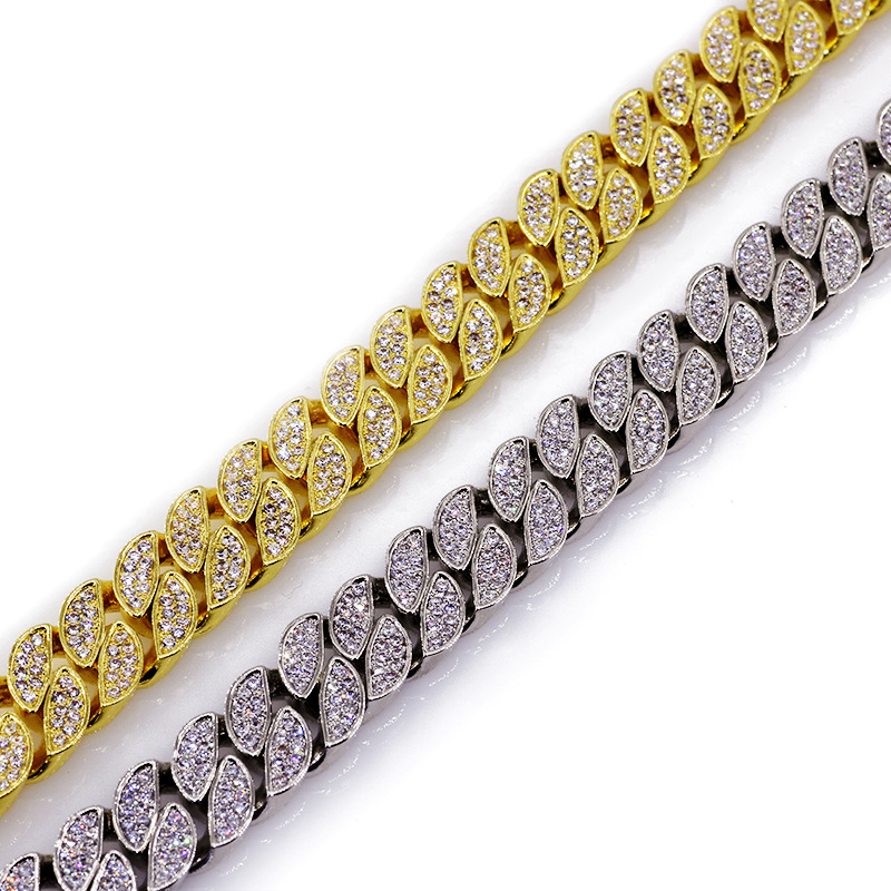 Manufacturers Supply Amazon Hot Hip Hop Cuban Link Chain Copper Inlaid Zircon Cuban Link Chain Bracelet Necklacepicture6