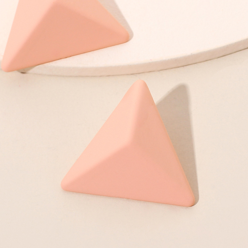 5g Weight Earrings Classification Housewarming, Anniversary, Business, Wedding, Travel, Birthday, Festival Occasion Geometric Pattern Women'S Gender Rose Red, Purple, Yellow Color New Style Purple Geometric Triangle Earrings Summer Bright Temperament Earrings Wholesale Nihaojewelry 10