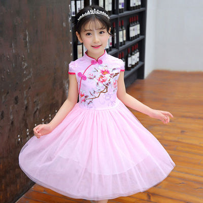 Girls China qipao dress children's retro cheongsam dresses Tang Dynasty fairy dresses