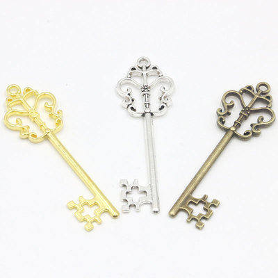 diy Alloy Necklace parts European style Hollow exquisite Carved key parts Sweater chain pendant