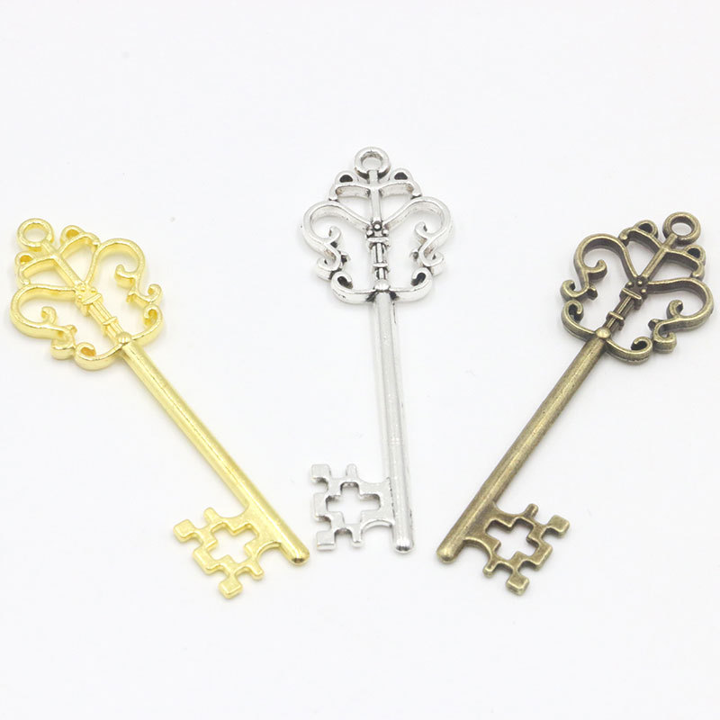 diy Alloy Necklace parts European style Hollow exquisite Carved key parts Sweater chain pendant