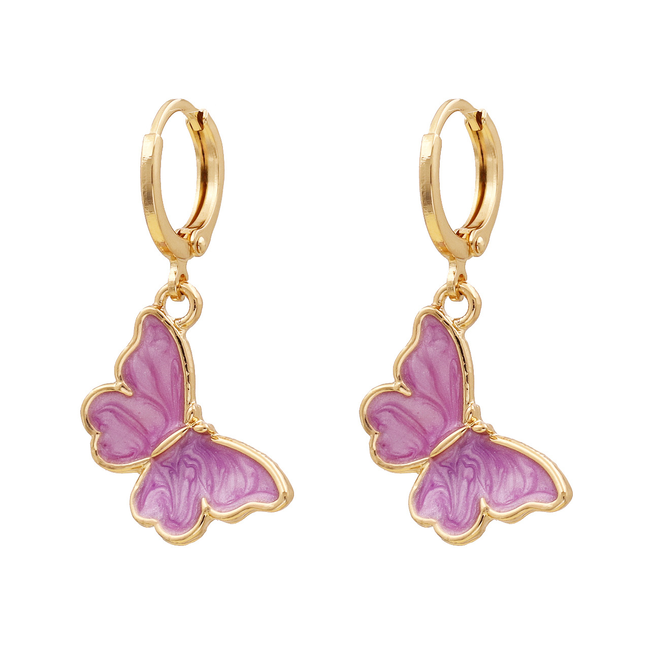 Fashion Butterfly Earrings Korean Temperament Elegant Butterfly Fresh Simple Earrings Wholesale display picture 2