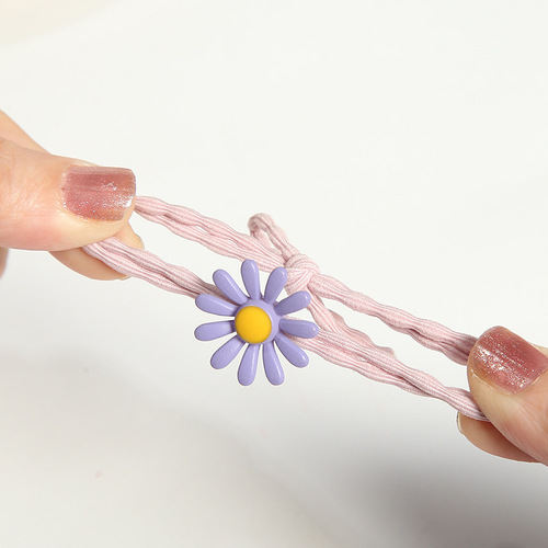 Internet celebrity's same style small daisy hair band, sweet candy color daisy hair rope, cute and fresh = girl's headwear wholesale