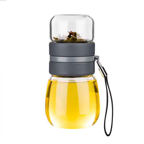 Tea and water separation men's office portable business glass insulated cup with filter tea cup wholesale