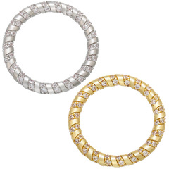 Round Pendant Micro-Zirconium Drop Earrings Necklace Pendant Ring DIY VJ30