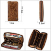 黑天使 Retro leather long wallet with zipper, anti-theft