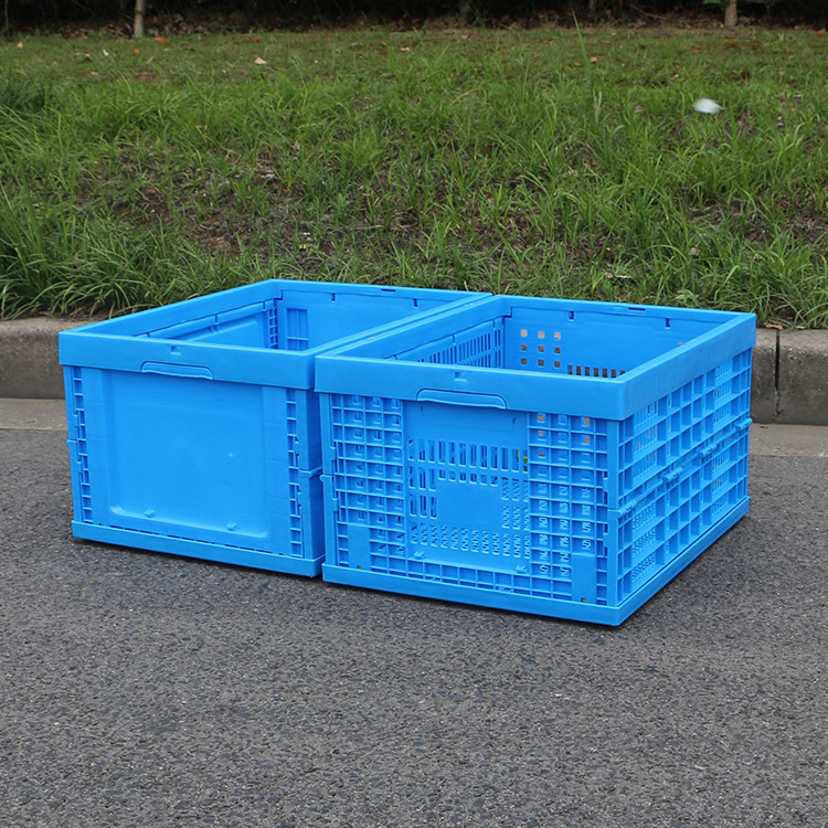 大号塑料折叠筐 600*400*360塑料筐带盖蔬菜水果箱600-360折叠筐
