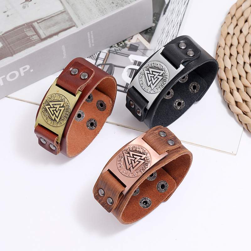 retro totem leather bracelet