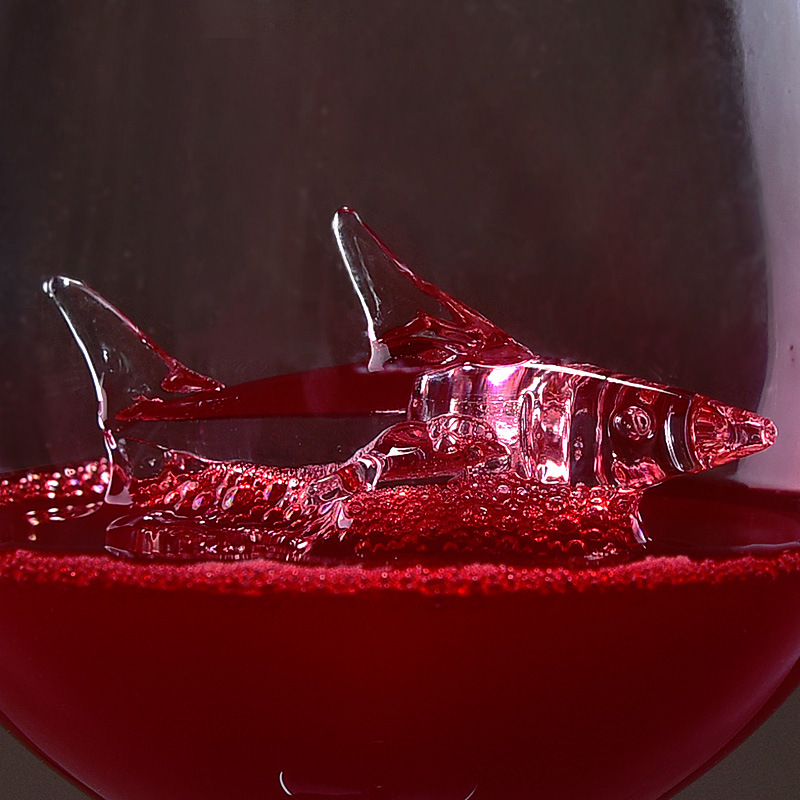 Juego de copas de vino de cristal, copa creativa con forma de tiburón, copa de cristal para el hogar, copa, copa de champán, juego de vino, copa con forma de delfín