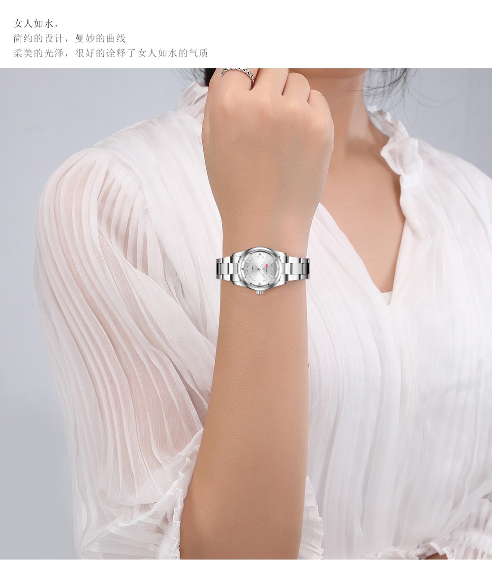 轻奢高级简约精巧水钻镶嵌创意款休闲女表小众男女石英手表潮