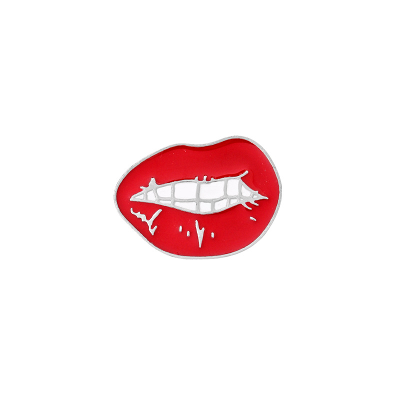 Mouth, Letter, Heart Shape Pattern Unisex Gender Cute Funny Pin Mouth Letter Heart Shape Alloy Enamel Unisex Brooches