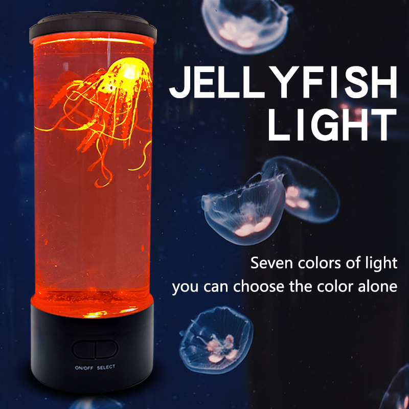 Amazon Foreign Trade Simulation LED Colorful Large Jellyfish Light Cross-border Bedroom Atmosphere Light USB Plug-in Night Light