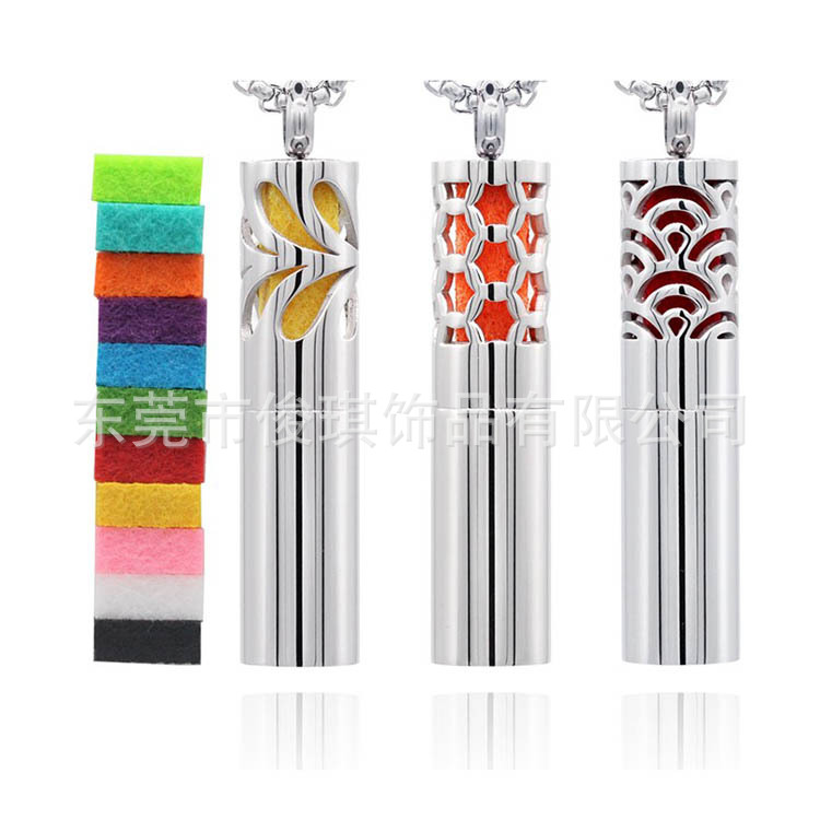 【畅卖】跨境时尚316L不锈钢香水精油扩散器香薰吊坠镂空香水项链|ru