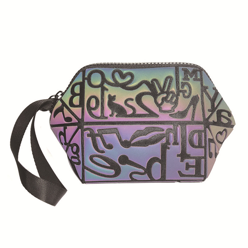 BULUOGE Lingge Small Glow Order Fashion Geometry Makeup Bag_voghion.com