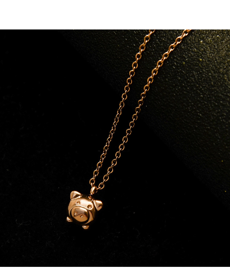 Happy Piggy Clavicle Necklace Gold Clavicle Necklace Wholesale Nihaojewelry display picture 3