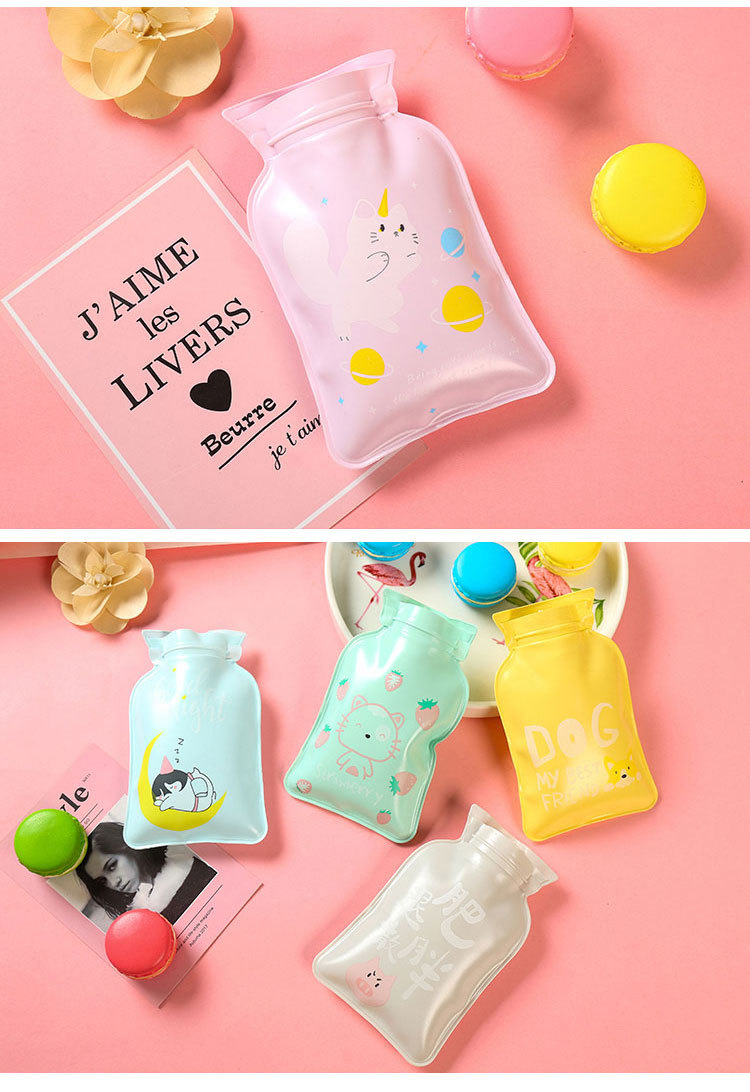 1pc Cartoon Silicone Hot Water Bottle, Explosion-proof, Cute Plush Water  Injection Hand Warmer For Kids