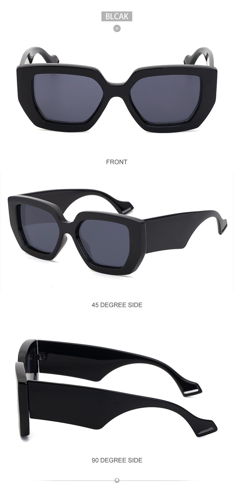 70g Weight Full Frame Glasses Structure Sunglasses Classification PC, UV400 Protection Lens Material Square Glasses Style Street Occasion Geometric Pattern Women'S Gender IG Style Style IG Style Geometric PC UV400 Protection Square Full Frame Women's Sunglasses 14
