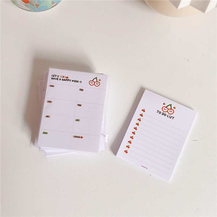 36g Weight Sticky Note Stationery Type 1 Piece Quantity Class, Graduation, Lectures Occasion Cherry Pattern Casual, Elegant, Sweet Style 1 Piece Cherry Class Graduation Lectures Paper Casual Elegant Sweet Sticky Note 2