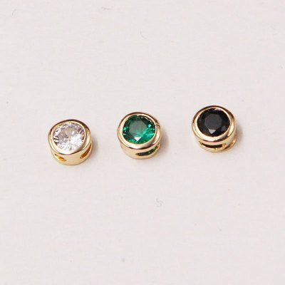 Upgrade to strengthen 18K Cover with gold leaf circular zircon Separated beads manual diy Hand string Septa jewelry parts