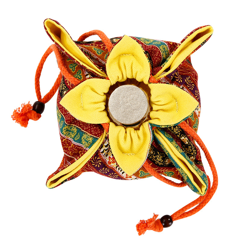 厂家定印花收口棉布袋抽拉绳棉布袋名族风汤婆子布套保暖布套