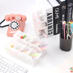 Large Capacity Transparent Pen Holder Slant Insert Pen Storage Box Stand Storage Creative Makeup Brush Holder Desk Children's Four Grid