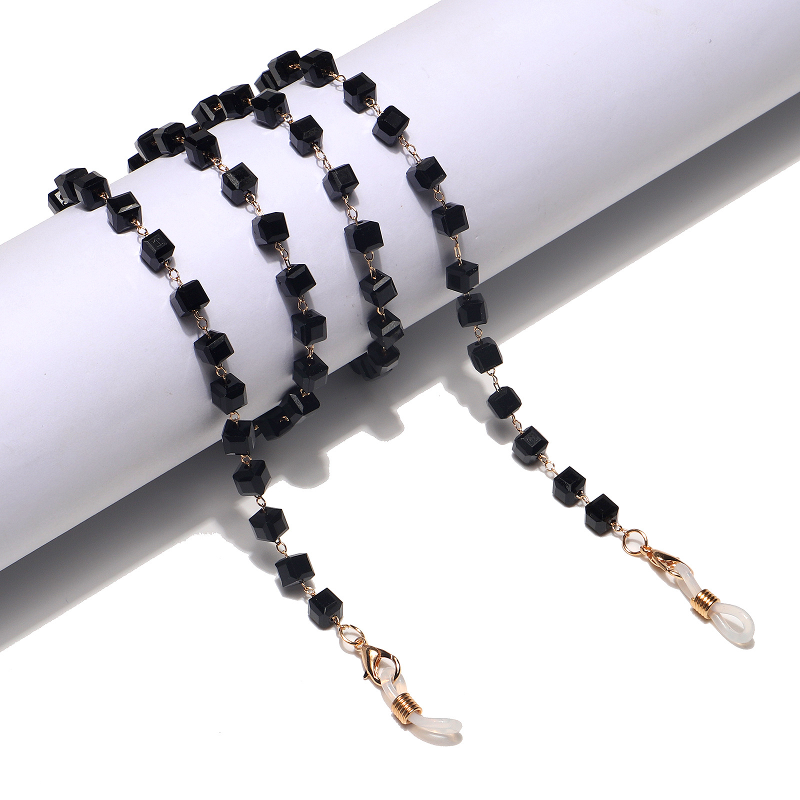18g Weight Golden Square Crystal Chain Handmade Sun Glasses Chain Travel Fashion Sunglasses Non-slip Lanyard