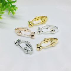 掛鍍18K真金包金保色耳夾轉換器 無需剪耳針螺絲無痛u形耳夾廠家
