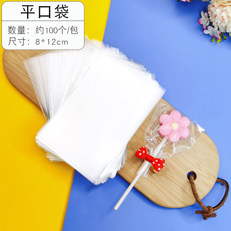 Pastel de chocolate Lollipop bolsa de plástico transparente OPP bolsillo plano bolsa de embalaje para hornear oferta especial al por mayor 100 piezas Precio