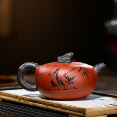 宜興紫砂壺原礦清水泥 全手工制祝福370毫升茶壺支持小額混批