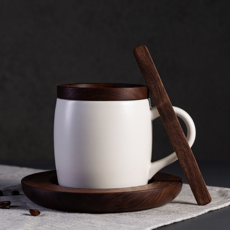 Taza de café grande Taza de cerámica con taza de nuez Taza de cerámica