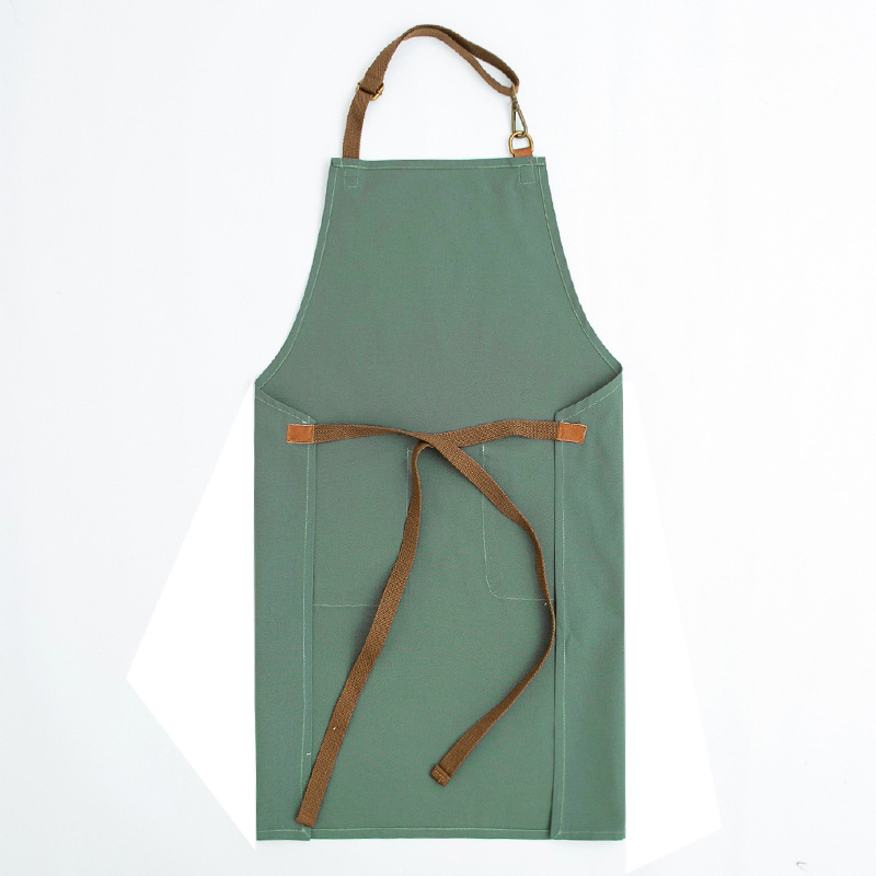 Estilo coreano de la lona Mezclilla delantal cuerpo completo Peluquería cocina café restaurante Ropa trabajo impreso LOGO