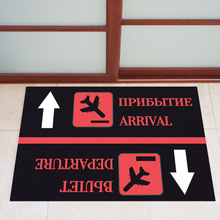 俄语简约现代个性脚垫 薄家用防滑吸尘耐脏地垫 家用可手洗门垫