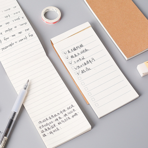 Kaba Bear 4 cowhide colored horizontal line note pads can be peeled and non-adhesive small notebooks grid message notes note pads