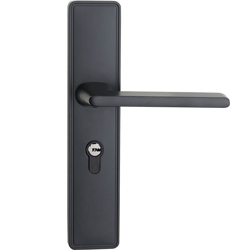 Dormitorio cerradura de la puerta interior del hogar manija de la puerta de madera mudo Universal negro habitación de madera maciza cerradura manija de la puerta cerradura