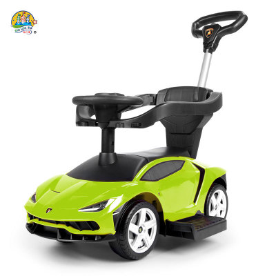 Chi Lok Bo Lamborghini Genuine Authorize children Hand swing car baby Scooter music The four round Walker