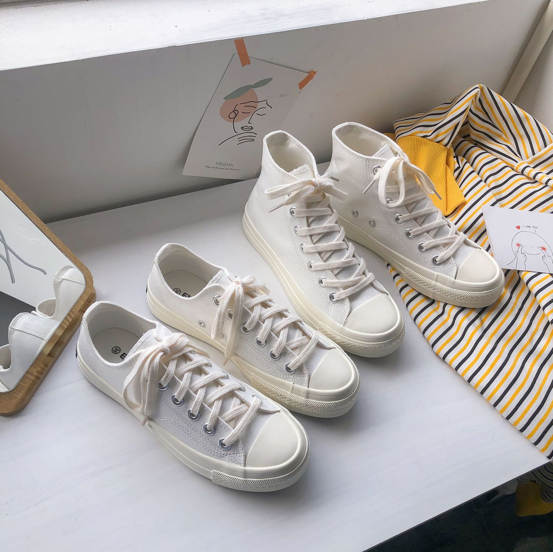 All-White Canvas Shoes Women's Summer New Student Korean Version Of Ulzzang Original Breathable Comfort 1970s Board Shoes Tide