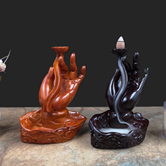 黑檀佛手倒流香爐香熏家用室內淨化空氣塔香香具創意家居茶道擺件