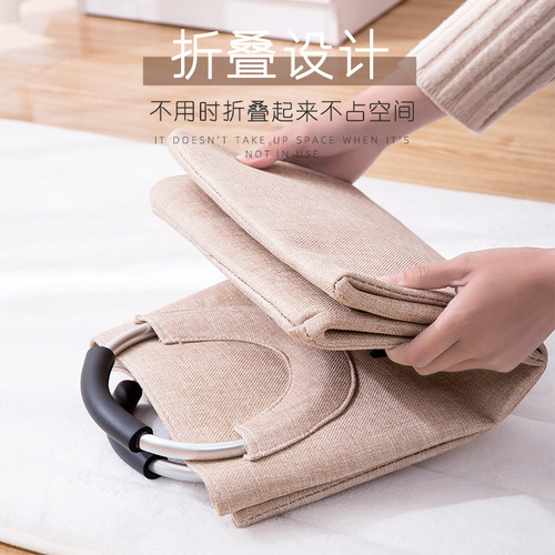 Source manufacturer foldable dirty clothes basket Japanese style household dirty clothes Lou cotton and linen waterproof dirty clothes storage laundry basket