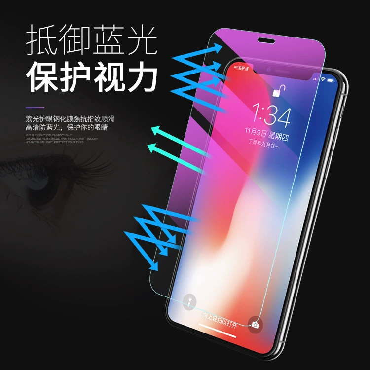 Подходит для Redmi K40 Pro, Redmi Note11, Redmi Note11 Pro, защитная полноэкранная прозрачная синевато-пурпурная защитная плёнка для глаз