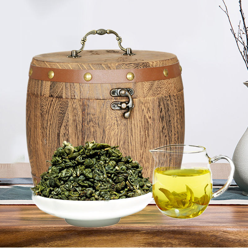 新茶碧螺春绿茶圆木桶散装铁观音茶叶清香型乌龙茶500g
