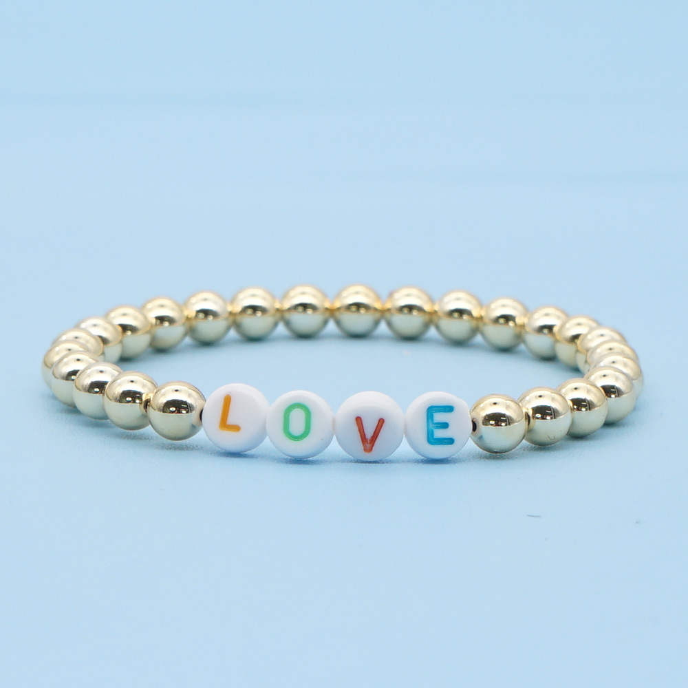 Bracelet À Lettres En Or Plaqué Or Préservant La Couleur display picture 13