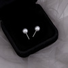 Retro silver needle from pearl, earrings, suitable for import, simple and elegant design