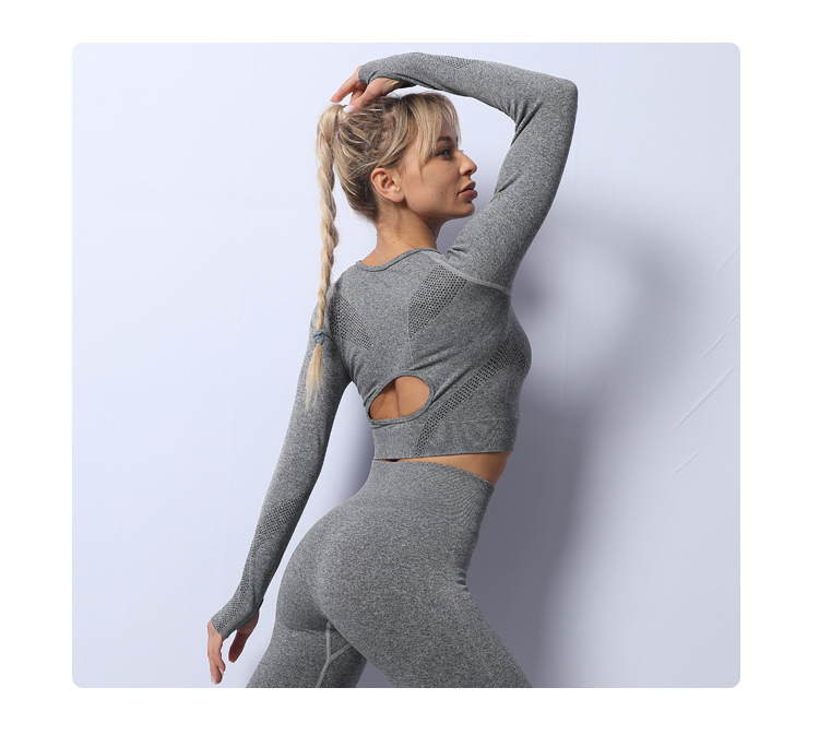 hot-selling new seamless knitted quick-drying breathable yoga set NSZJZ54089