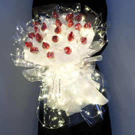 抖音diy草莓花束车厘子水果生日礼物送闺蜜牛皮纸礼品包装包装纸