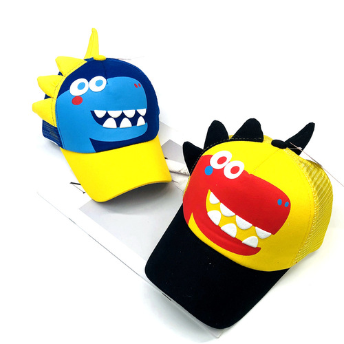 Summer Children Hat Wholesale Korean Version New Cute Cartoon Baby Baseball Cap Dinosaur Shaped Visor Hat