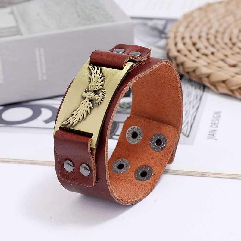 retro punk leather bracelet
